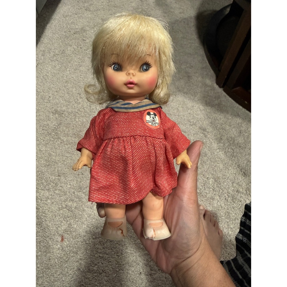 Vintage Horsman Doll Mickey Mouse Club Red Sailor Dress Blonde Blue Sleep Eyes